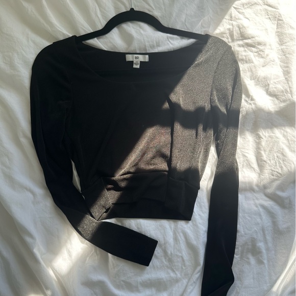 bp Tops - BP black long sleeve crop top size XS